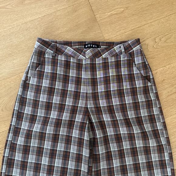 Motel X Olivia Neill Hondra Trousers & Vistana Vest Checks Size S Brown Gray - Picture 3 of 7